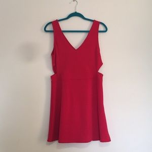 H&M red cocktail dress either cutout sides